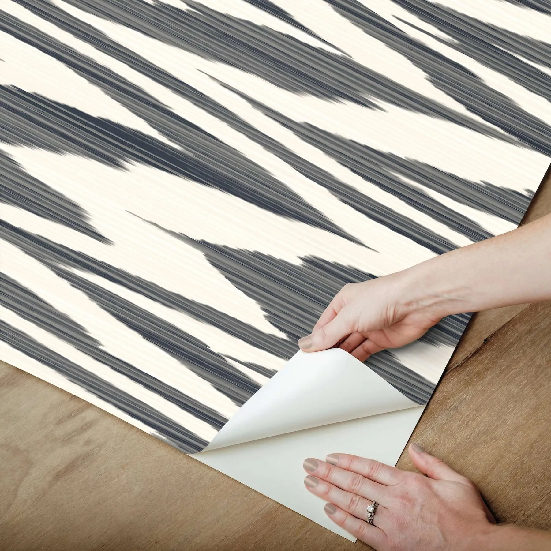 York Wallcoverings Flamed Zig Zag - Black Wallpaper | Buy Online York Wallcoverings Flamed Zig Zag wallpaper, color Black, SKU PSW1645RL