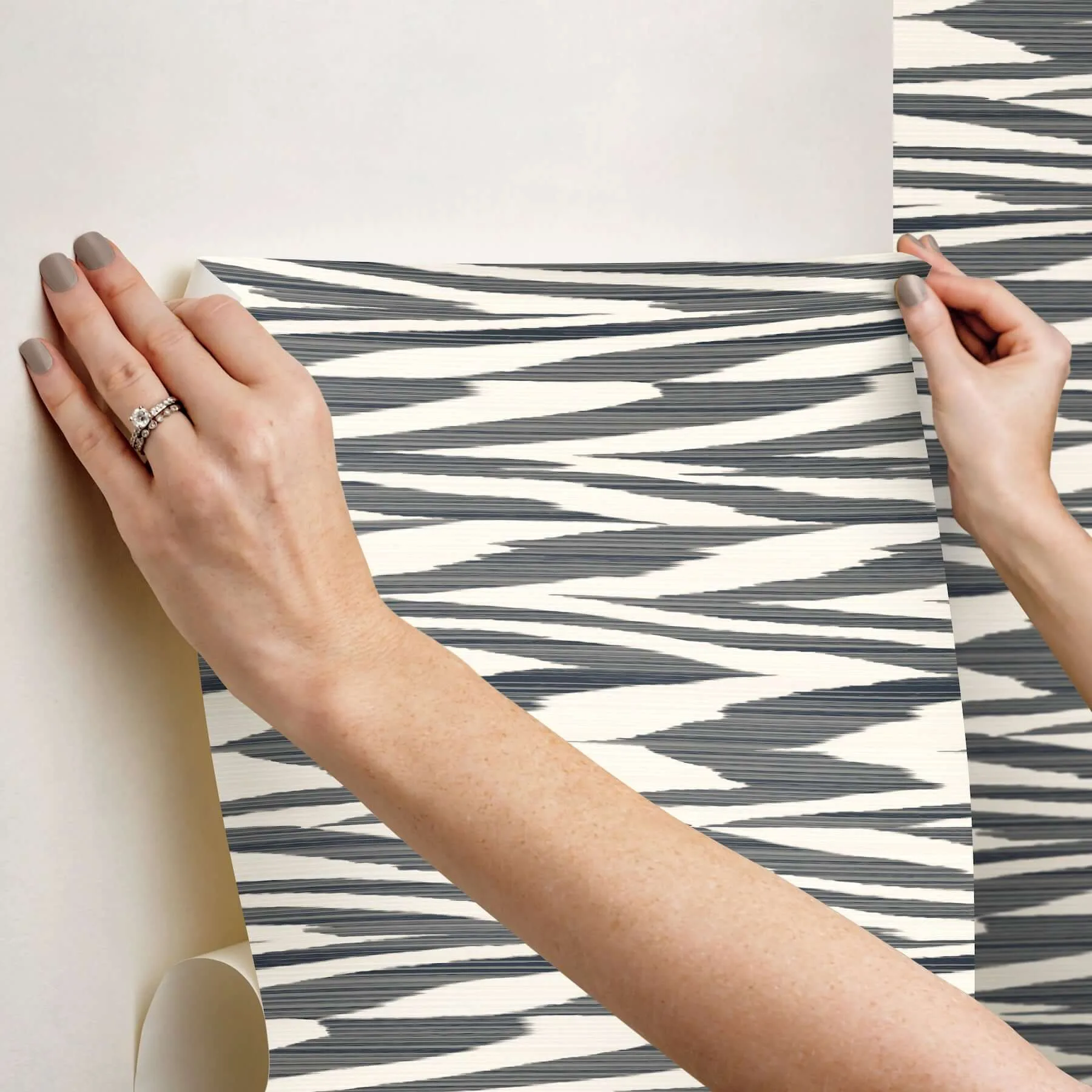 York Wallcoverings Flamed Zig Zag - Black Wallpaper | Buy Online York Wallcoverings Flamed Zig Zag wallpaper, color Black, SKU PSW1645RL