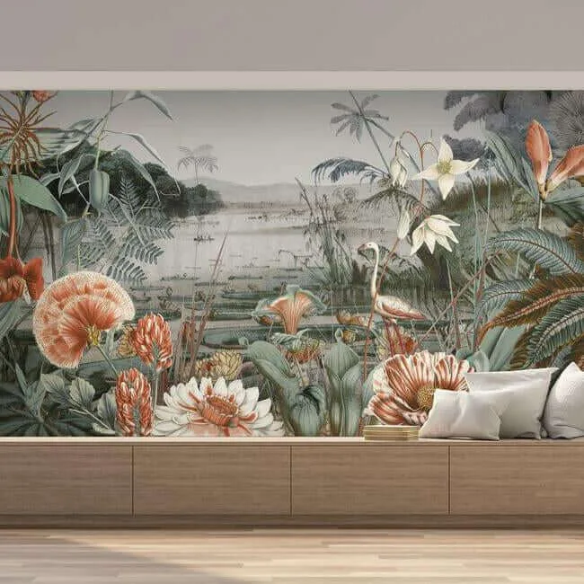 York Wallcoverings Floating Gardens - Green Wallpaper | Buy Online York Wallcoverings Floating Gardens wallpaper, color Green, SKU MU0262M
