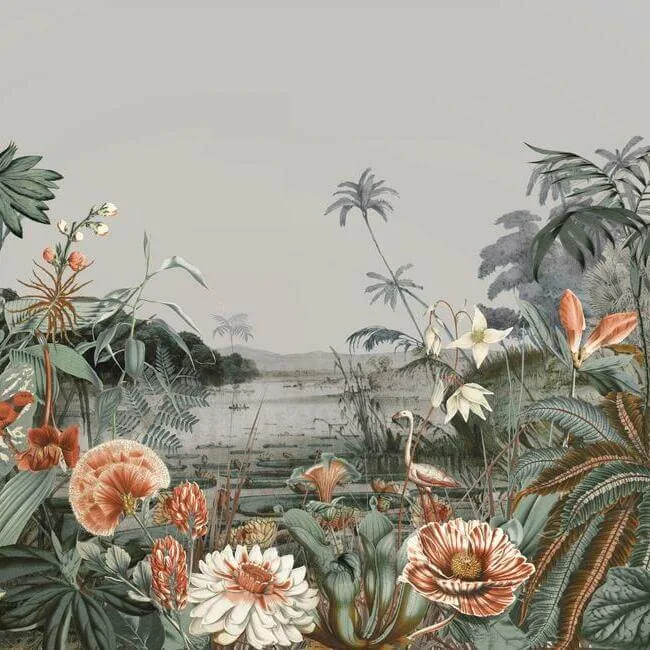 York Wallcoverings Floating Gardens wallpaper, color Grey, SKU MU0263M