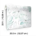 York Wallcoverings Floral Dreams - Blue & Green Wallpaper | Buy Online York Wallcoverings Floral Dreams wallpaper, color Blue & Green, SKU CL2517