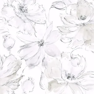 York Wallcoverings Floral Dreams wallpaper, color Grey, SKU PSW1530RL