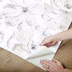 York Wallcoverings Floral Dreams - Grey Wallpaper | Buy Online York Wallcoverings Floral Dreams wallpaper, color Grey, SKU PSW1530RL