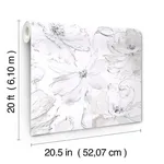 York Wallcoverings Floral Dreams - Grey Wallpaper | Buy Online York Wallcoverings Floral Dreams wallpaper, color Grey, SKU PSW1530RL