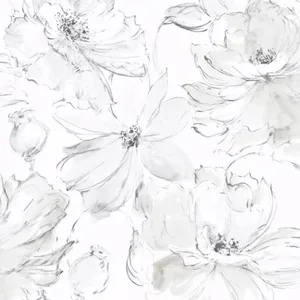 York Wallcoverings Floral Dreams wallpaper, color Grey, SKU CL2520
