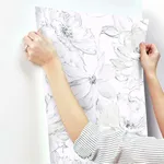 York Wallcoverings Floral Dreams - Grey Wallpaper | Buy Online York Wallcoverings Floral Dreams wallpaper, color Grey, SKU CL2520