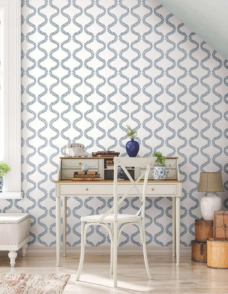 York Wallcoverings Florentine wallpaper, color Blue, SKU PSW1573RL