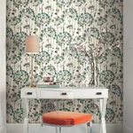York Wallcoverings Flourish - Turquoise Wallpaper | Buy Online York Wallcoverings Flourish wallpaper, color Turquoise, SKU PSW1096RL