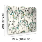 York Wallcoverings Flourish - Turquoise Wallpaper | Buy Online York Wallcoverings Flourish wallpaper, color Turquoise, SKU PSW1096RL