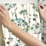 York Wallcoverings Flourish - Turquoise Wallpaper | Buy Online York Wallcoverings Flourish wallpaper, color Turquoise, SKU PSW1096RL
