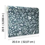 York Wallcoverings Magnolia Home Fox & Hare - Navy Wallpaper | Buy Online York Wallcoverings Magnolia Home Fox & Hare wallpaper, color Navy, SKU PSW1166RL