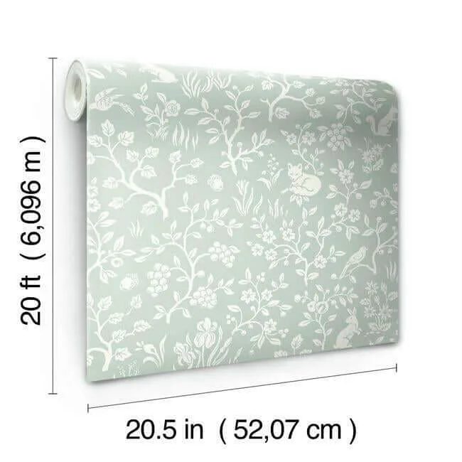 York Wallcoverings Magnolia Home Fox & Hare - Green Wallpaper | Buy Online York Wallcoverings Magnolia Home Fox & Hare wallpaper, color Green, SKU PSW1167RL