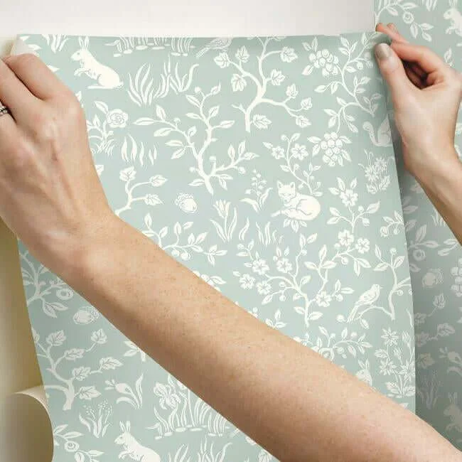 York Wallcoverings Magnolia Home Fox & Hare - Green Wallpaper | Buy Online York Wallcoverings Magnolia Home Fox & Hare wallpaper, color Green, SKU PSW1167RL