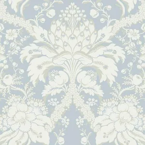 York Wallcoverings French Artichoke Dam wallpaper, color Blue, SKU DM4955