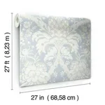 York Wallcoverings French Artichoke Dam wallpaper, color Blue, SKU DM4955