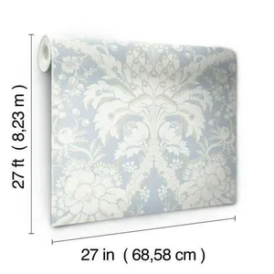 York Wallcoverings French Artichoke Dam wallpaper, color Blue, SKU DM4955