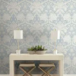 York Wallcoverings French Artichoke Dam wallpaper, color Blue, SKU DM4955