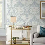 York Wallcoverings French Artichoke Dam wallpaper, color Blue, SKU DM4955