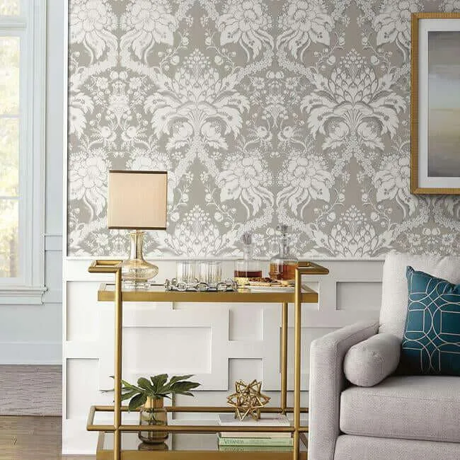 York Wallcoverings French Artichoke Dam wallpaper, color Beige, SKU DM4952