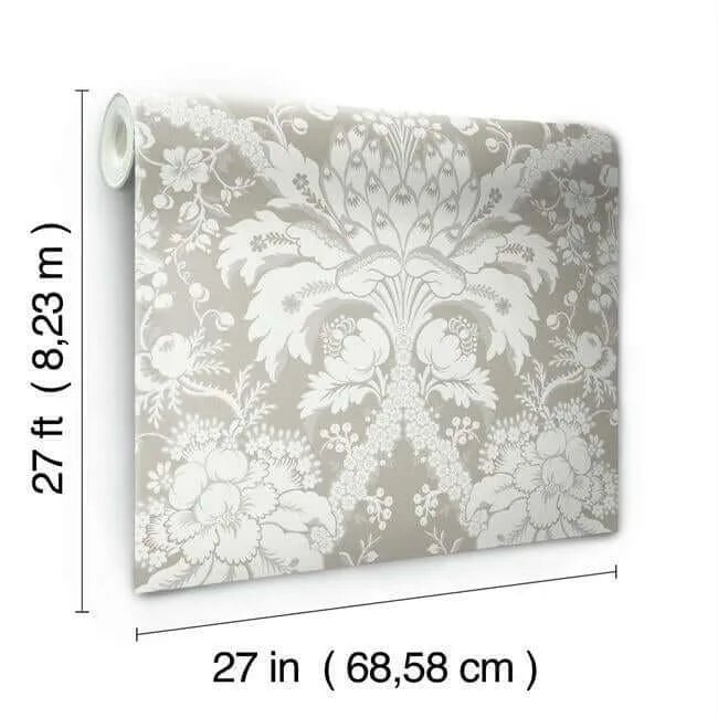 York Wallcoverings French Artichoke Dam wallpaper, color Beige, SKU DM4952