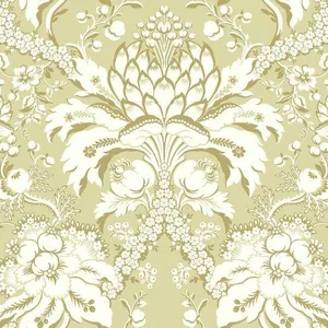 York Wallcoverings French Artichoke Dam wallpaper, color Yellow, SKU DM4953