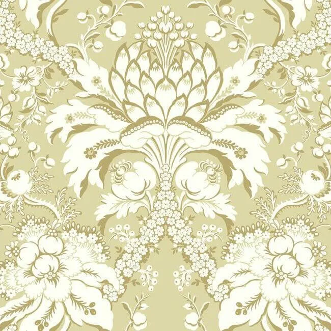 York Wallcoverings French Artichoke Dam wallpaper, color Yellow, SKU DM4953