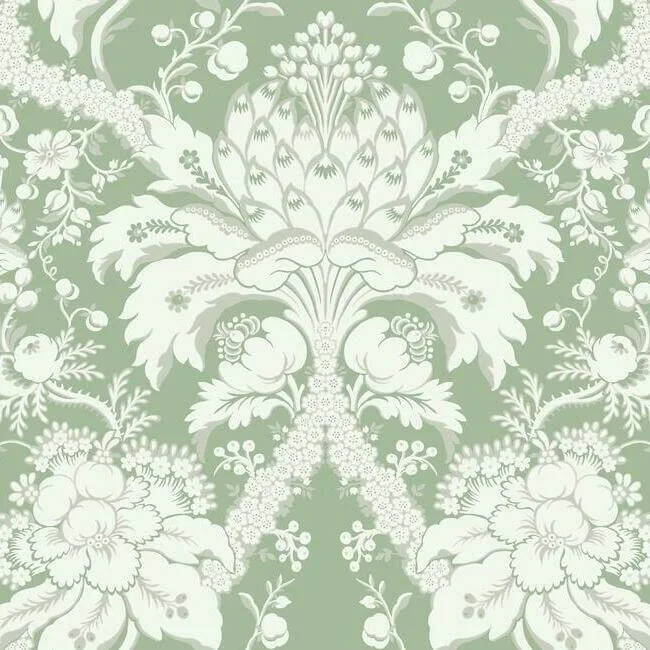 York Wallcoverings French Artichoke Dam wallpaper, color Green, SKU DM4954