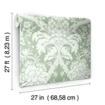 York Wallcoverings French Artichoke Dam - Green Wallpaper | Buy Online York Wallcoverings French Artichoke Dam wallpaper, color Green, SKU DM4954
