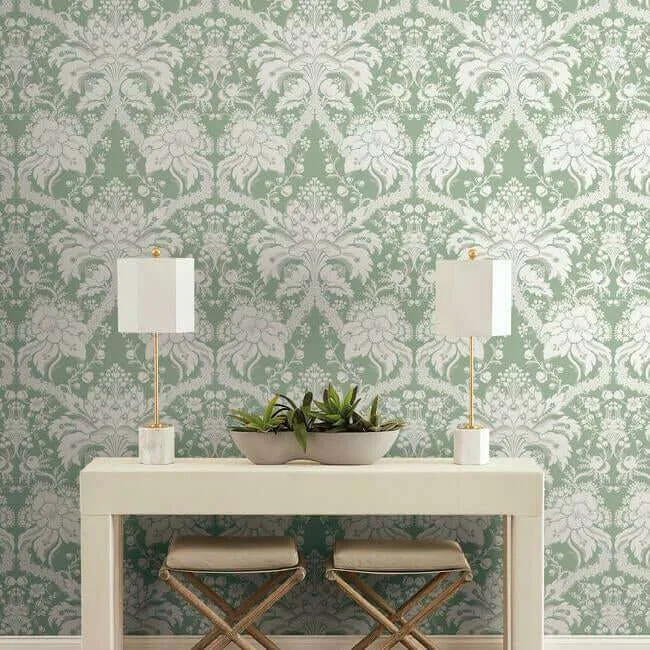 York Wallcoverings French Artichoke Dam - Green Wallpaper | Buy Online York Wallcoverings French Artichoke Dam wallpaper, color Green, SKU DM4954