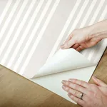 York Wallcoverings French Linen Stripe wallpaper, color Off White, SKU PSW1134RL