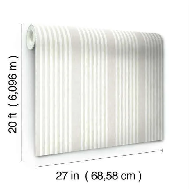 York Wallcoverings French Linen Stripe wallpaper, color Off White, SKU PSW1134RL