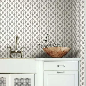 York Wallcoverings French Scallop wallpaper, color Grey, SKU CV4457