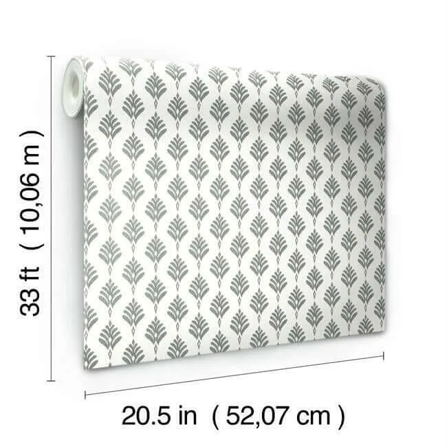 York Wallcoverings French Scallop wallpaper, color Grey, SKU CV4457