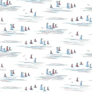 York Wallcoverings Full Sails wallpaper, color Blue & Red, SKU CV4461