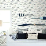 York Wallcoverings Full Sails wallpaper, color Blue & Red, SKU CV4461