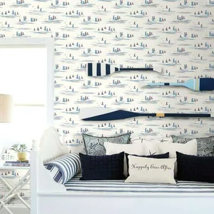 York Wallcoverings Full Sails wallpaper, color Blue & Red, SKU CV4461