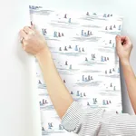 York Wallcoverings Full Sails wallpaper, color Blue & Red, SKU CV4461