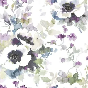 York Wallcoverings Garden Anemone wallpaper, color Lilac & Green, SKU PSW1082RL