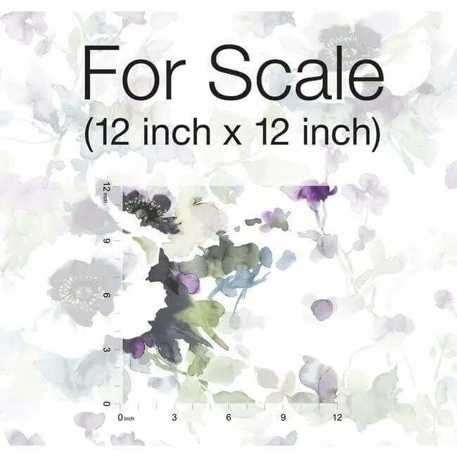 York Wallcoverings Garden Anemone wallpaper, color Lilac & Green, SKU PSW1082RL