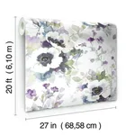 York Wallcoverings Garden Anemone wallpaper, color Lilac & Green, SKU PSW1082RL