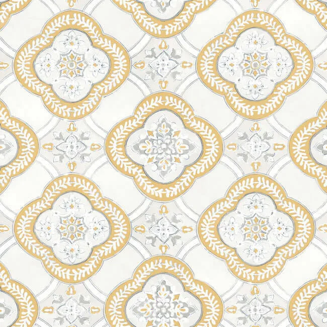 York Wallcoverings Garden Trellis wallpaper, color Ochre, SKU GO8215