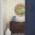 York Wallcoverings Garden Trellis wallpaper, color Ochre, SKU GO8215