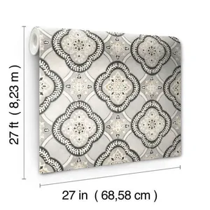York Wallcoverings Garden Trellis wallpaper, color Onyx, SKU GO8213