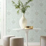 York Wallcoverings Gatsby Damask - Blue Wallpaper | Buy Online York Wallcoverings Gatsby Damask wallpaper, color Blue, SKU DM4991