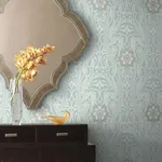 York Wallcoverings Gatsby Damask - Blue Wallpaper | Buy Online York Wallcoverings Gatsby Damask wallpaper, color Blue, SKU DM4991