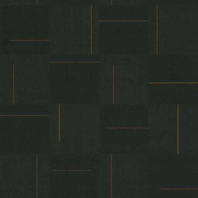 York Wallcoverings Geo Block Weave wallpaper, color Black, SKU SI24905