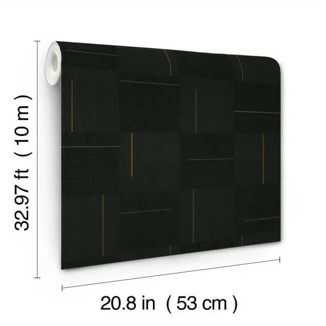 York Wallcoverings Geo Block Weave - Black Wallpaper | Buy Online York Wallcoverings Geo Block Weave wallpaper, color Black, SKU SI24905