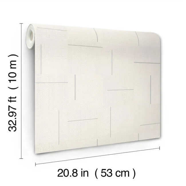York Wallcoverings Geo Block Weave wallpaper, color Ivory, SKU SI24906