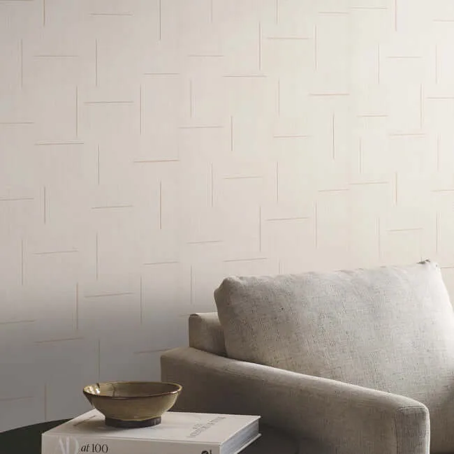 York Wallcoverings Geo Block Weave wallpaper, color Linen, SKU SI24900