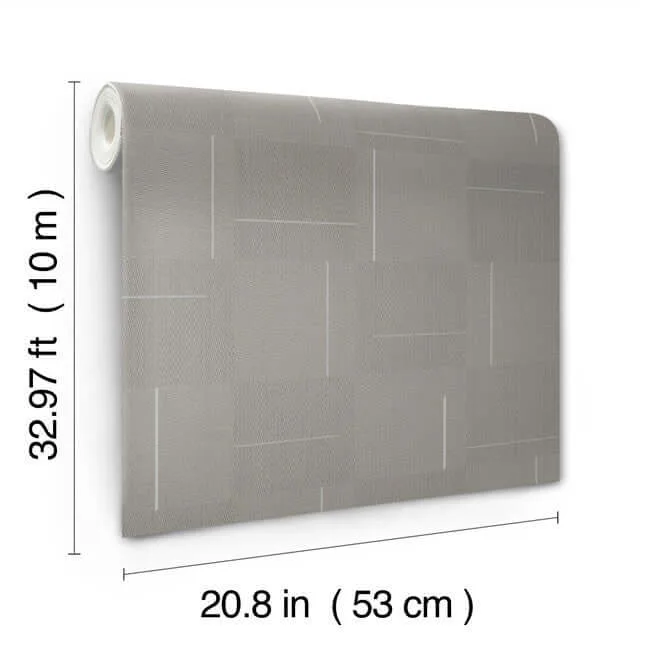 York Wallcoverings Geo Block Weave wallpaper, color Taupe, SKU SI24903